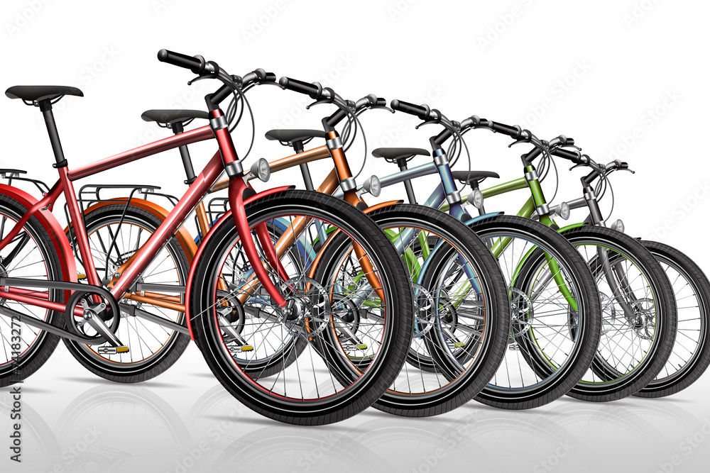 Fahrrad, Fahrräder, Fahradverleih, freigestellt Illustration Stock