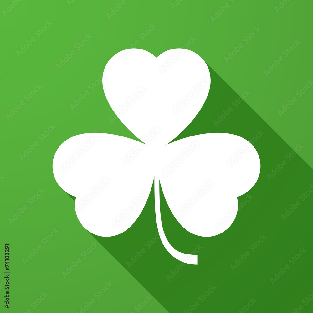 Long shadow icon with a clover