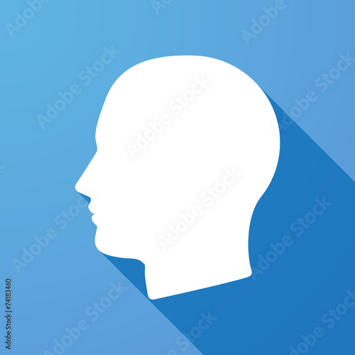 Long shadow icon with a head photo