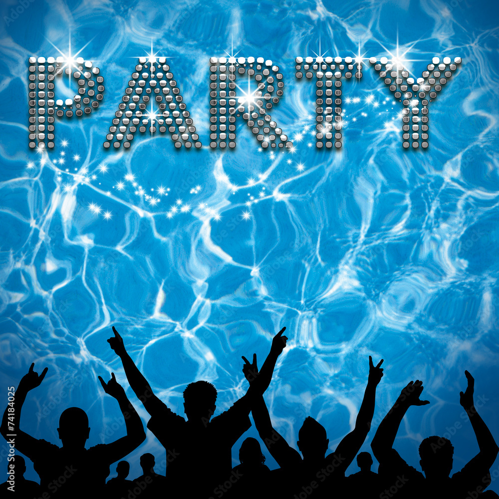 Party poster pool party - obrazy, fototapety, plakaty 