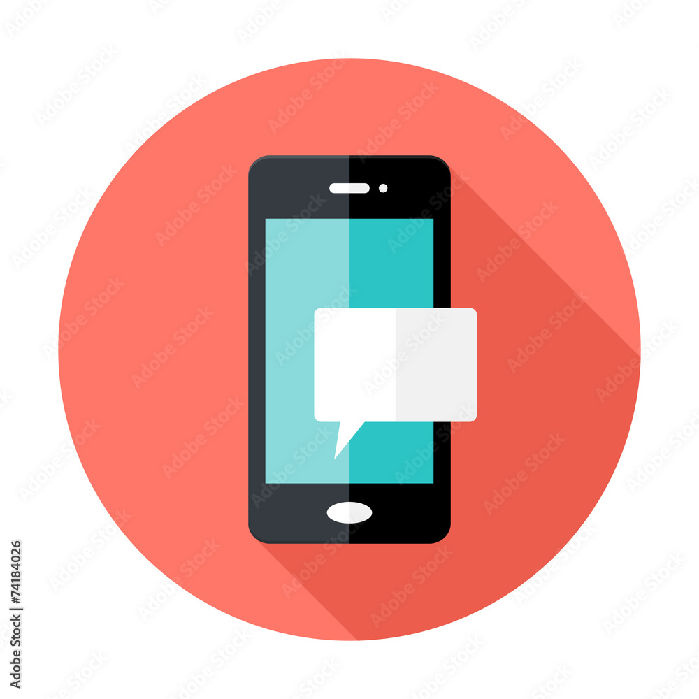 Smartphone Notification Flat Circle Icon Smartphone Notification Flat Circle Icon
