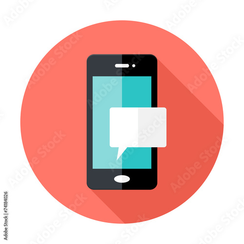 Smartphone Notification Flat Circle Icon