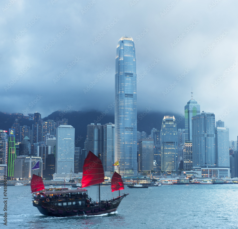 Obraz premium Hong Kong sailboat