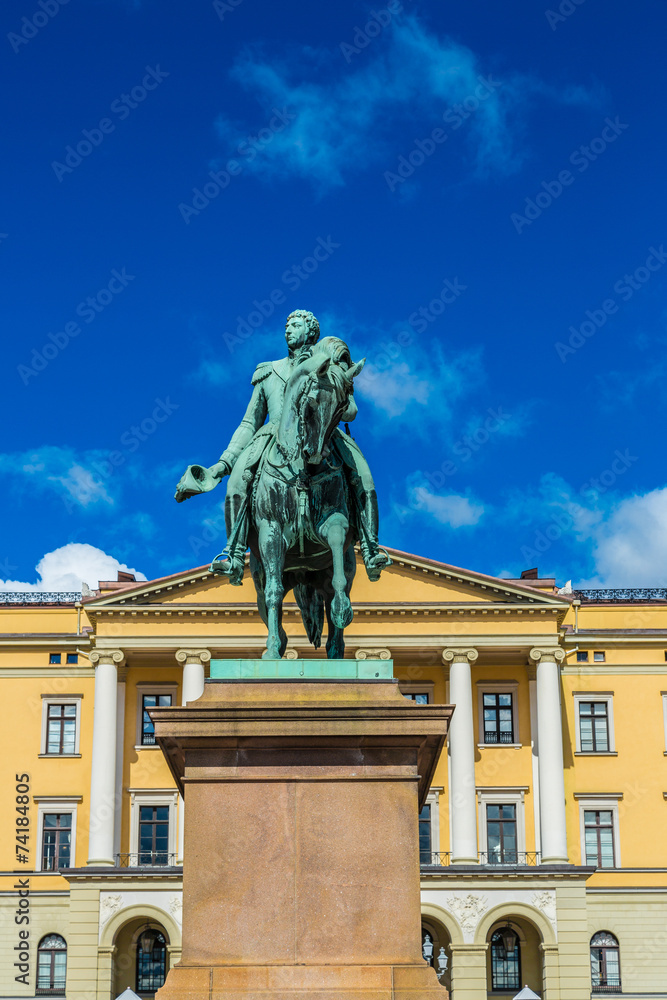 Statue  king Carl Johan XIV in Oslo