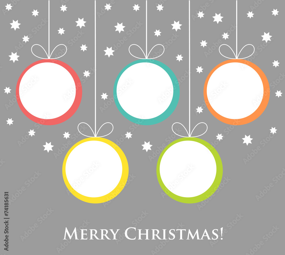 Naklejka premium Christmas baubles card