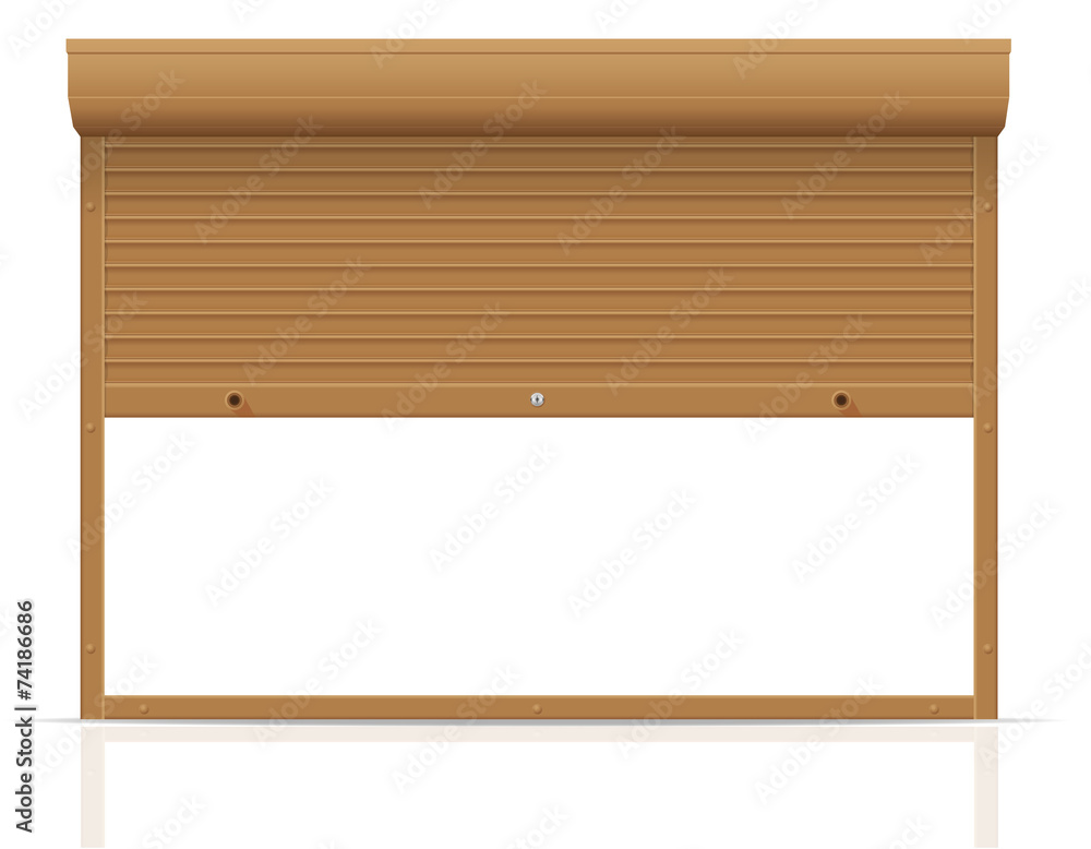 brown rolling shutters vector illustration