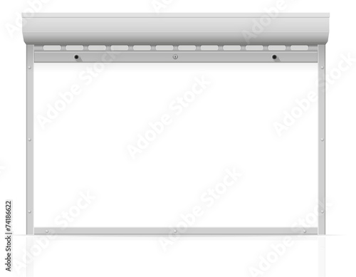 metal perforated rolling shutters vector illustration