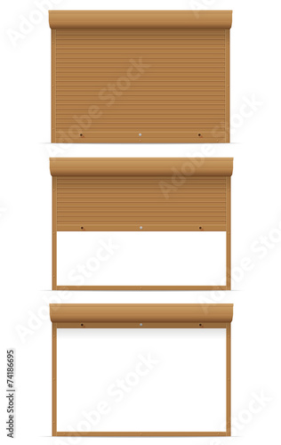 brown rolling shutters vector illustration