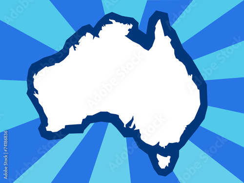 Australia country Shape with rays