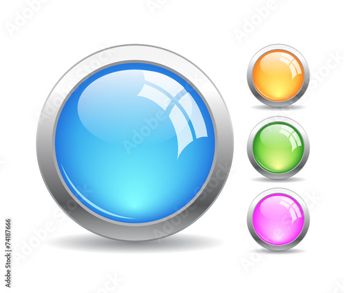 Glass vector buttons