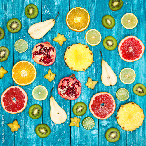 Set of colorful fruits
