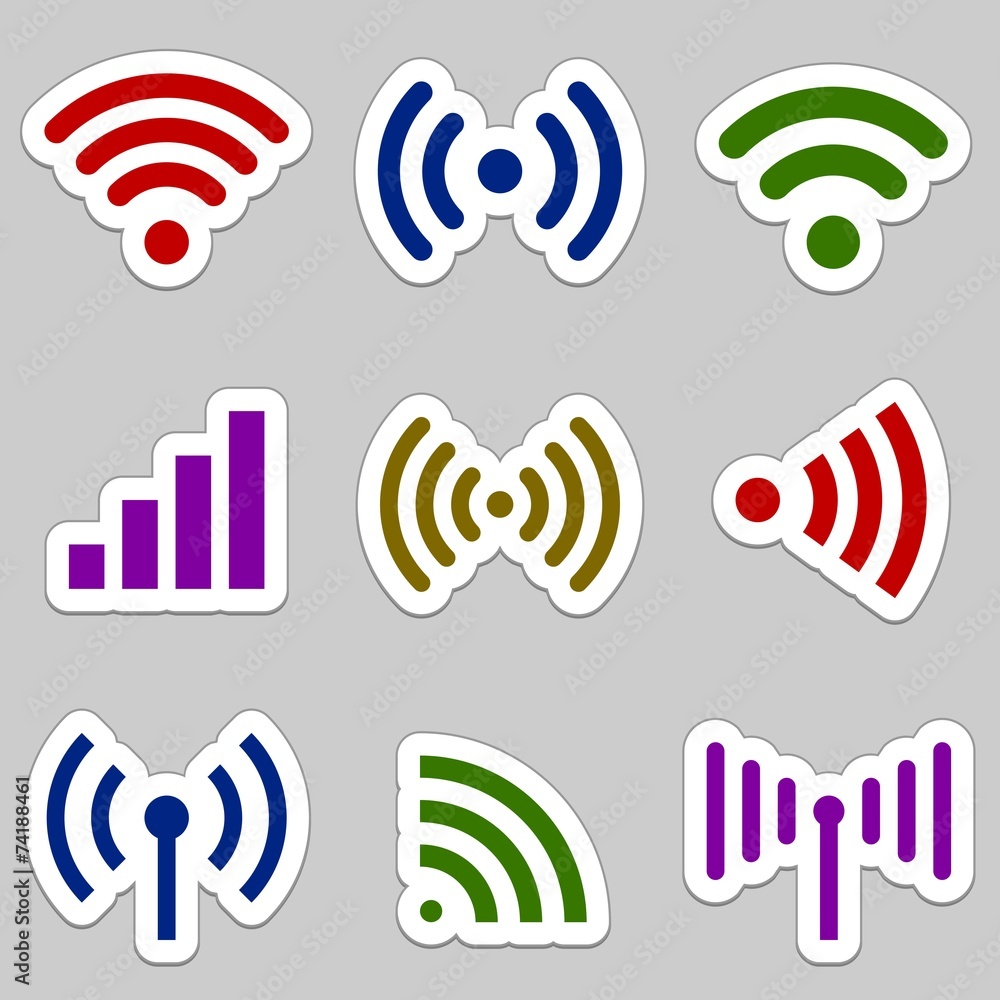 Radio waves icons Radio waves icons