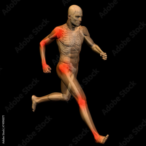 3D human man anatomy with articular pain © high_resolution