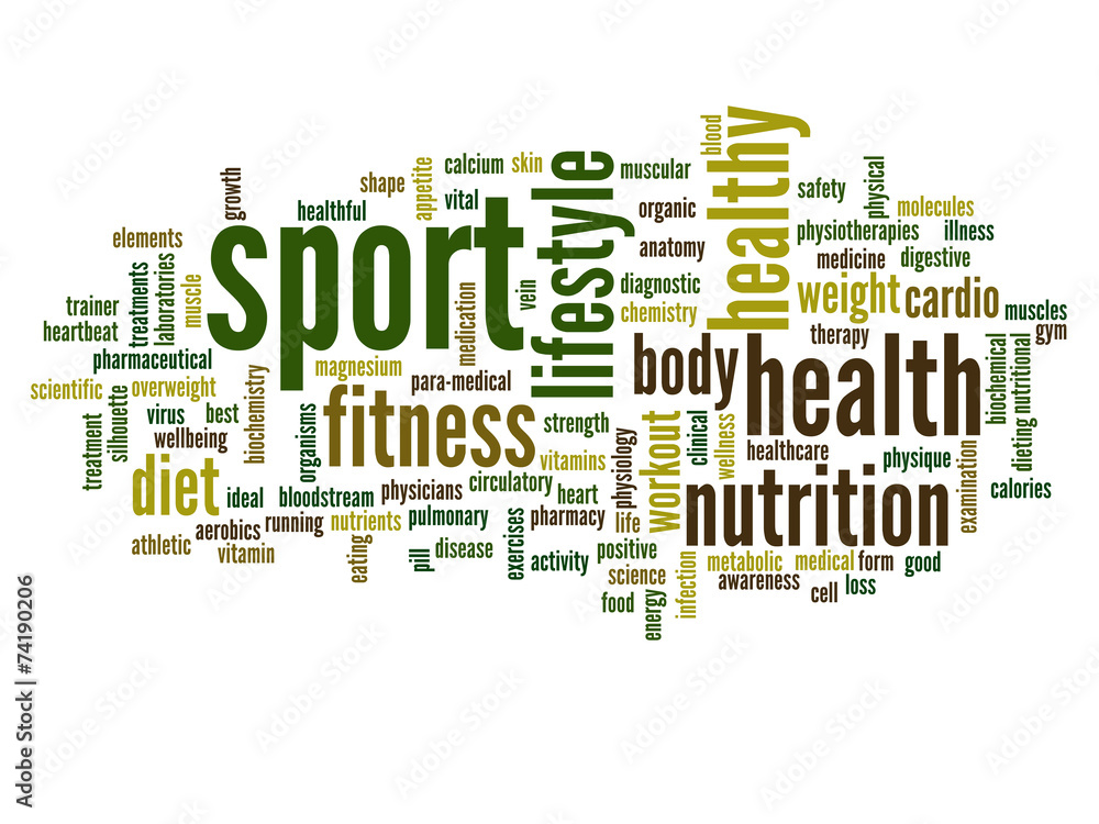 Conceptual health word cloud