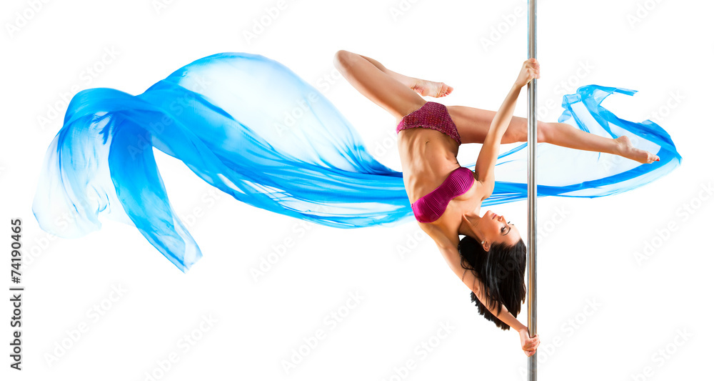Fototapeta premium Young sexy pole dance woman