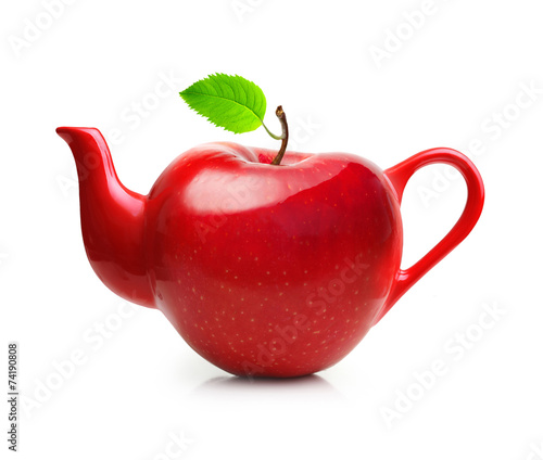 Red teapot from apple fruit