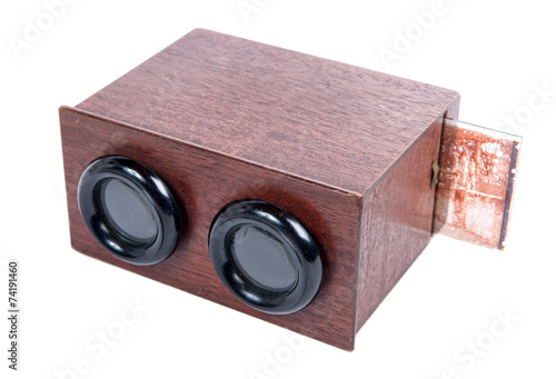 Photography wooden stereoscope with glass plates