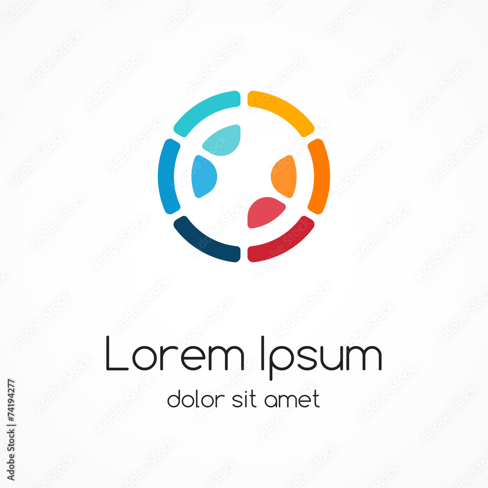 Logo template. Unity of opposites. Design element. Logo template. Unity of opposites. Design element.