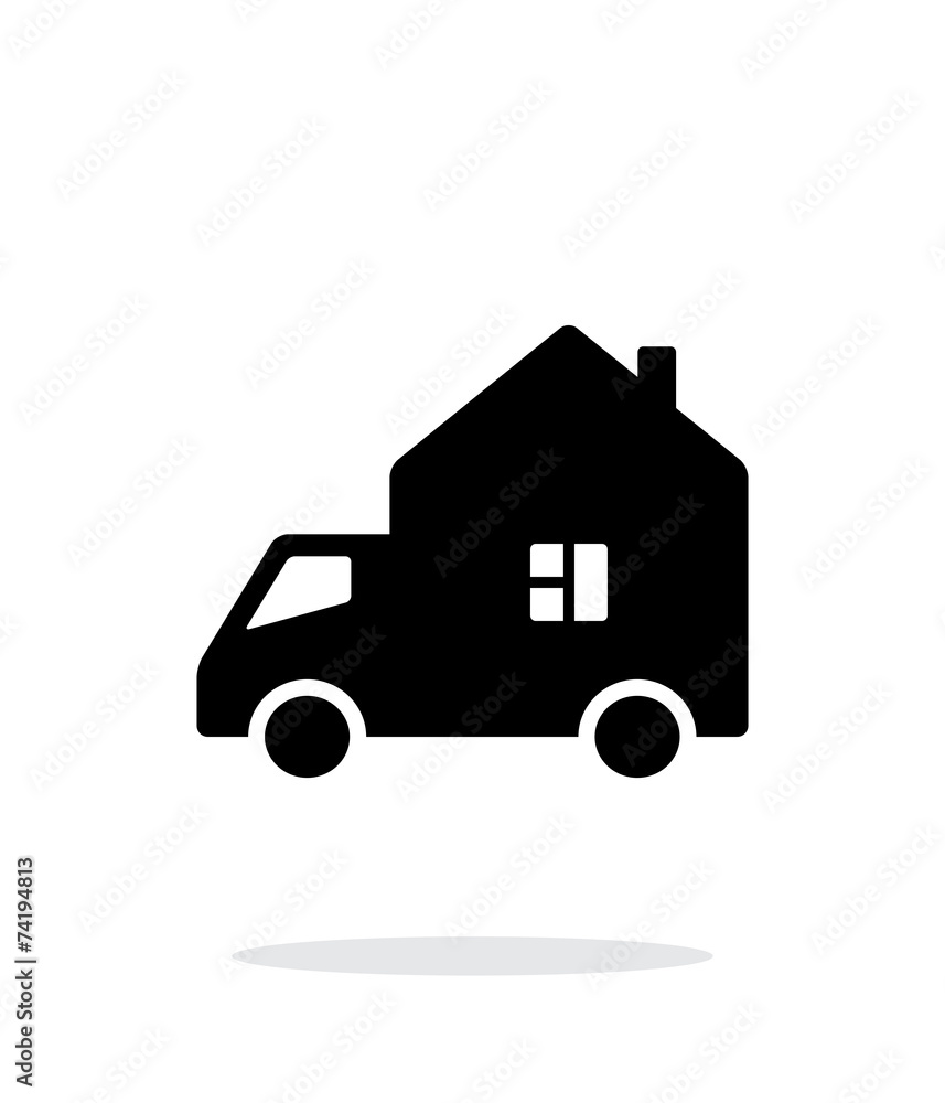 Motorhome car simple icon on white background.
