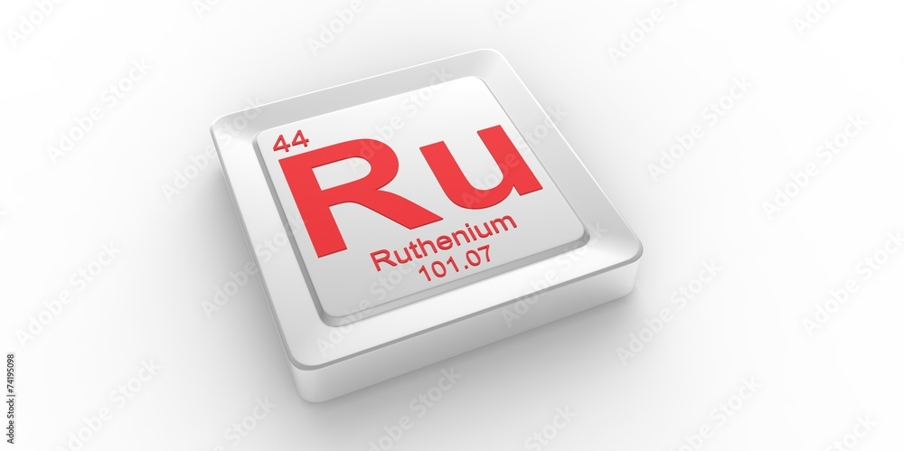 Ru symbol 44for Ruthenium chemical element of the periodic table Ru symbol 44for Ruthenium chemical element of the periodic table