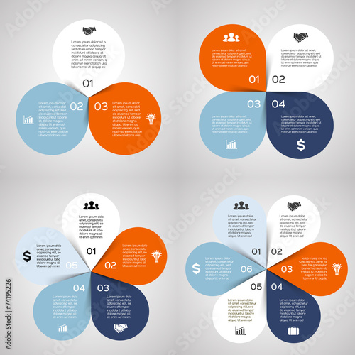 Infographic, diagram, steps, 3, 4, 5, 6 options