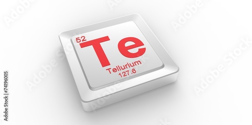 Te symbol 52for Tellurium chemical element of the periodic table © hreniuca