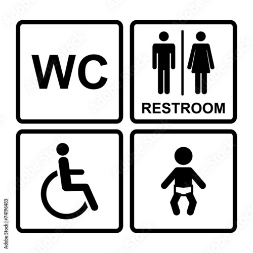 Vector black restroom icons