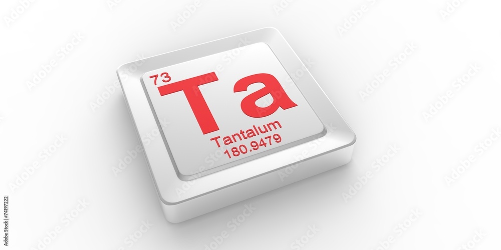 Ta symbol 73 for Tantalum chemical element of the periodic table Ta symbol 73 for Tantalum chemical element of the periodic table