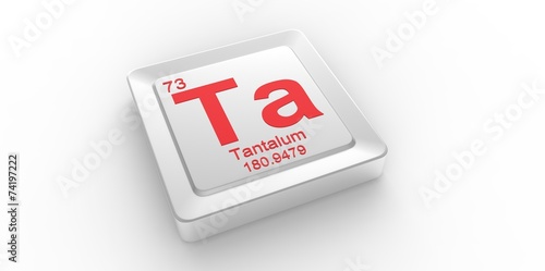 Ta symbol 73 for Tantalum chemical element of the periodic table © hreniuca