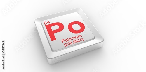Foto Po symbol 84 for Polonium chemical element of the periodic table