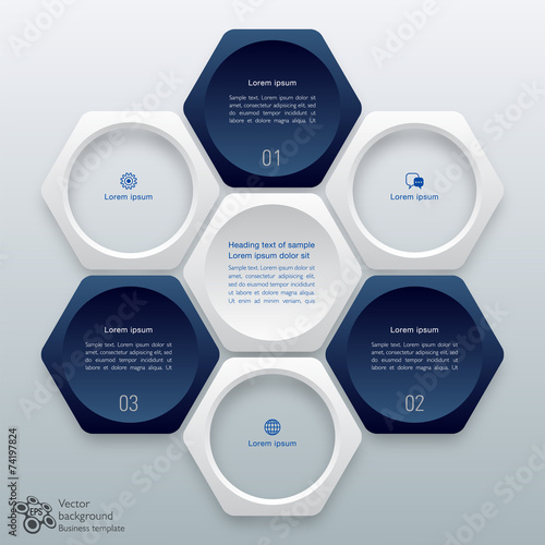 Infographics Vector Background Honeycomb Structure 3-step