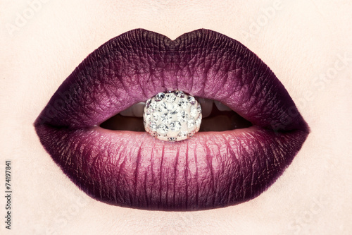 Close-up of beautiful woman's lips