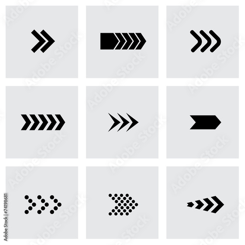 Vector black arrows icon set