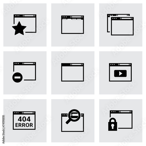 Vector black browser icon set