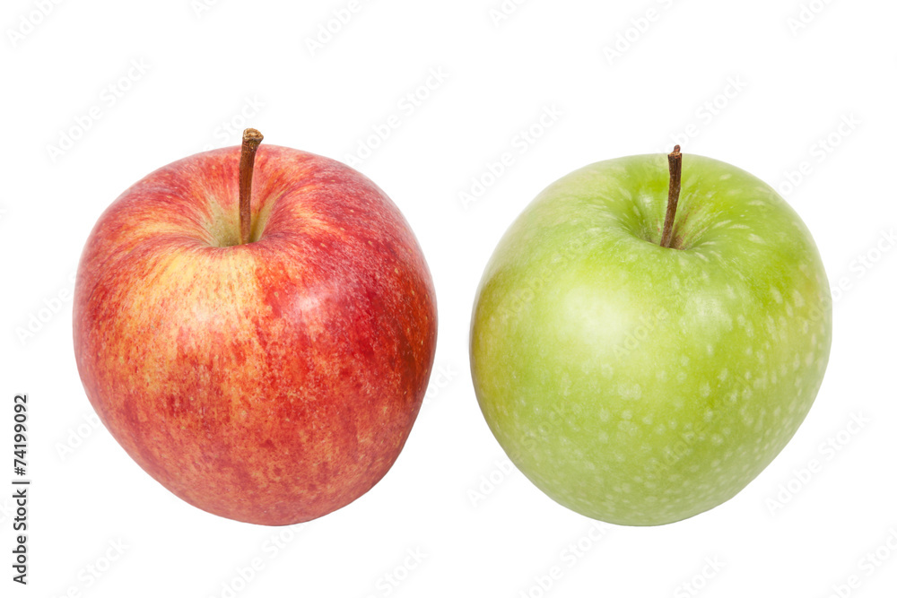 grüner und roter apfel