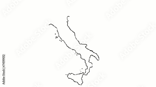 italy map hand draw