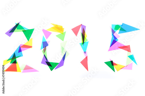 2015 from color plastic triangles