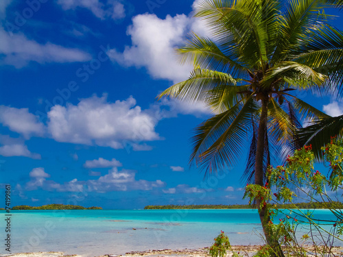 Fototapeta Naklejka Na Ścianę i Meble -  Lagon bleu, Tahiti, plage.
