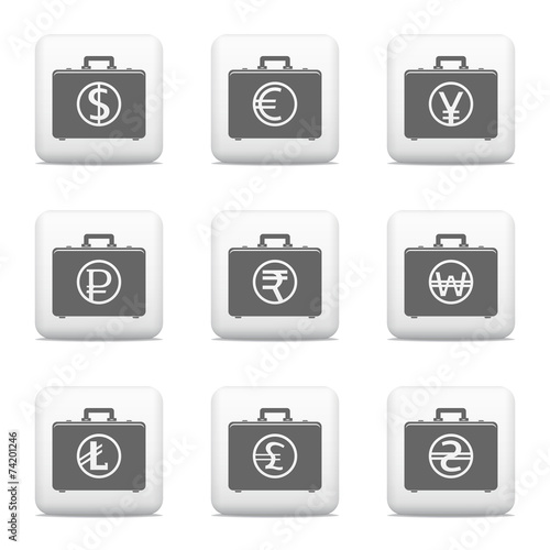 Money case with currency symbols