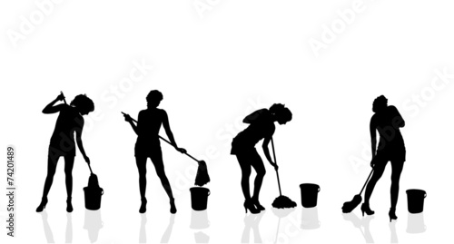 Vector silhouette of the woman.