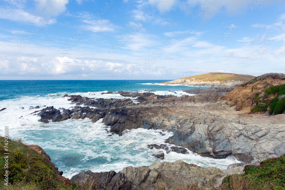 Newquay coast Cornwall England UK at Little Fistral and Nun Cove Newquay coast Cornwall England UK at Little Fistral and Nun Cove