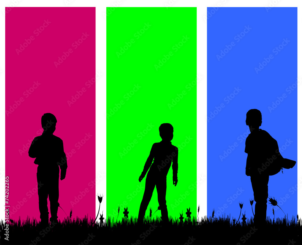 Vector silhouette of a boy. Vector silhouette of a boy.