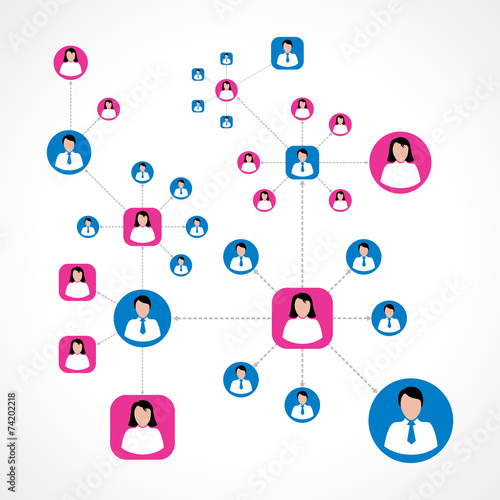 Social network concept with male and female icons stock vector © graphicsdunia4u