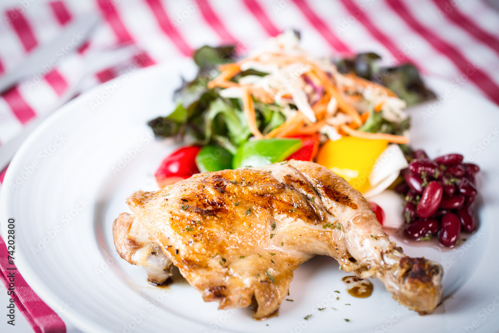 Grilled chicken steak western food style Grilled chicken steak western food style