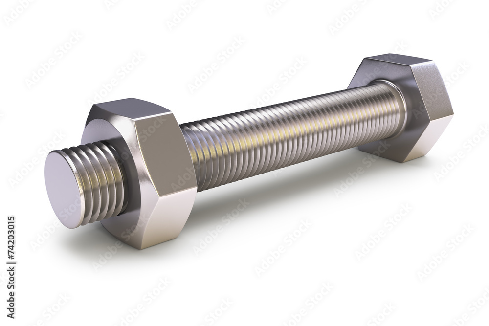 Bolt and nut isolated Bolt and nut isolated
