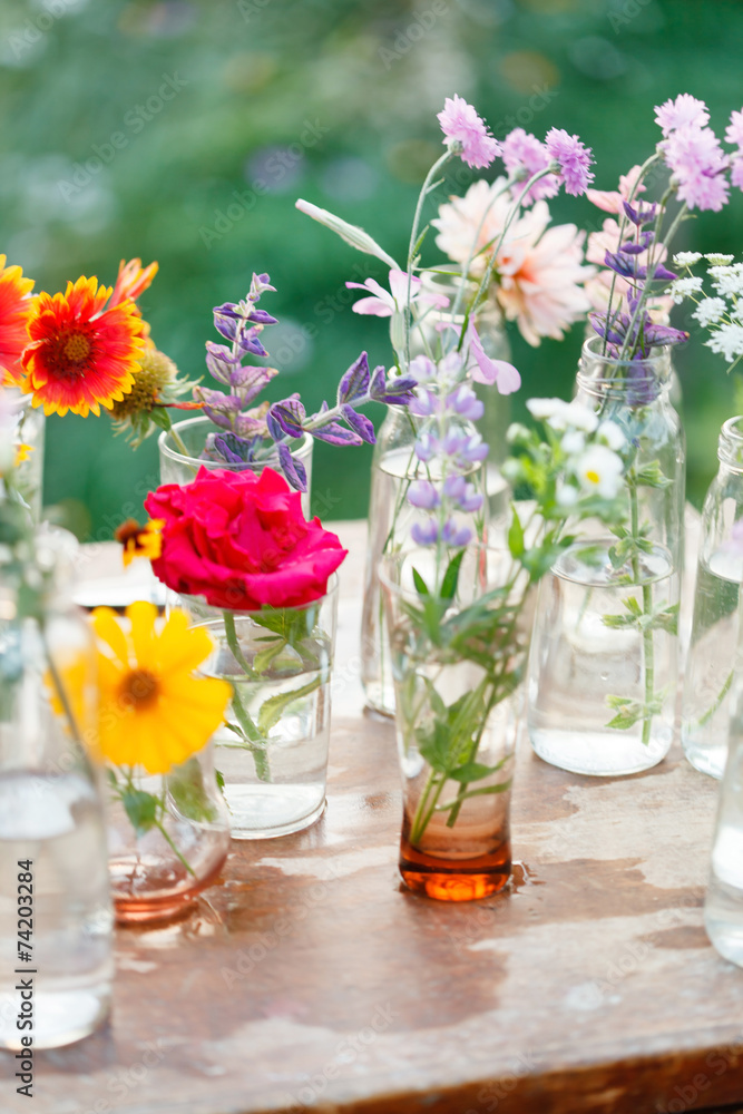 nice flowers in the bottles nice flowers in the bottles
