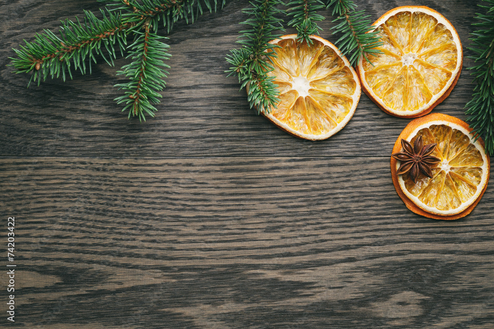 rustic christmas ornament on wood table rustic christmas ornament on wood table