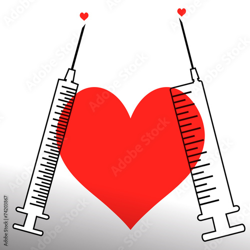 Vector image of a hypodermic syringe.