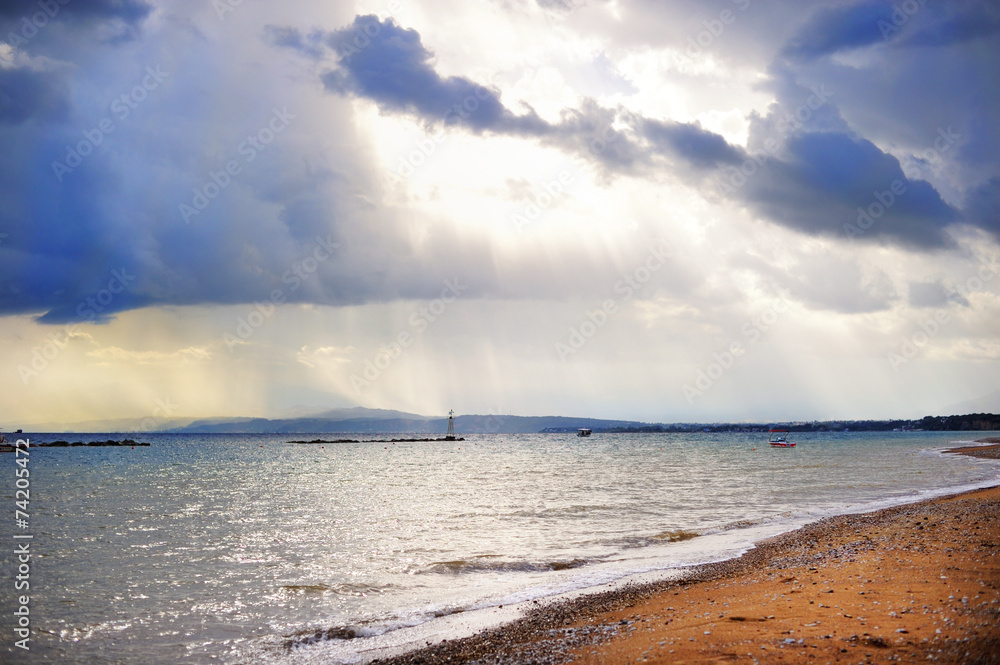 Fototapeta premium Bad weather at sea. Off Season