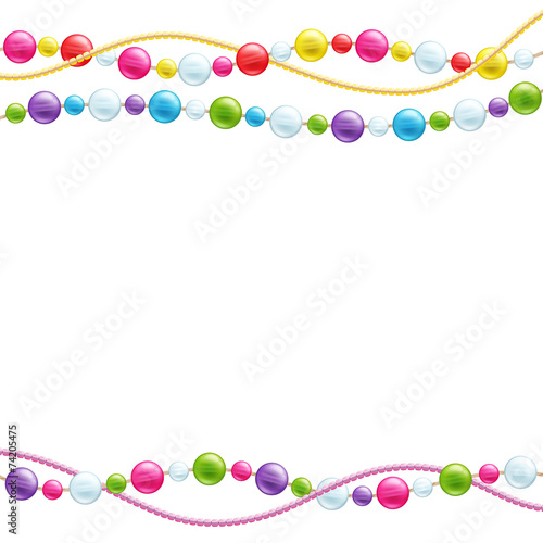 Colorful glass beads decoration background.